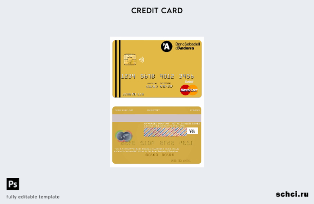 цифровая загрузка шаблона карты Mastercard Andorra Bank Sabadell